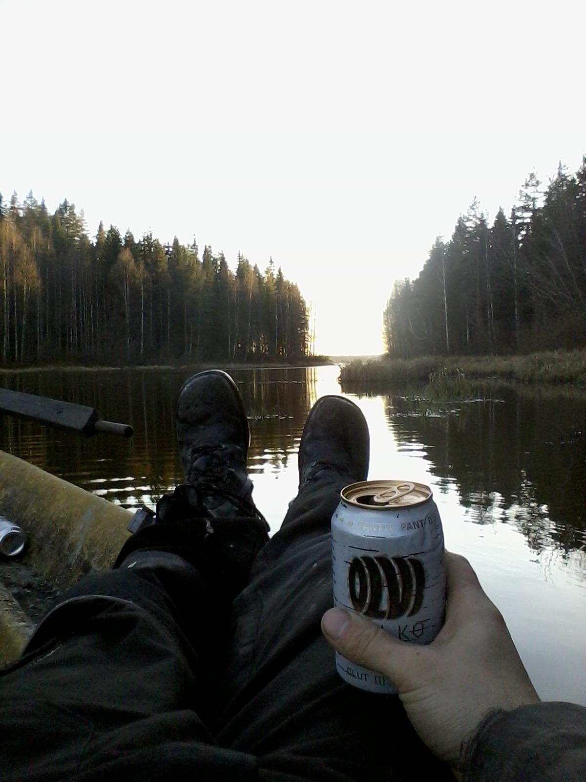 Checking the fish traps. No fish today - time to listen to birds singing.