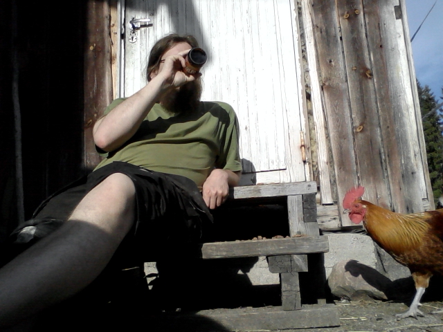 at home. beer.