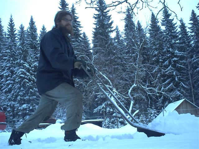 cleaning snow