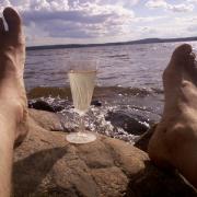 a glass of white wine