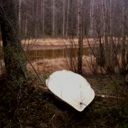 My boat upside down, ready for winter