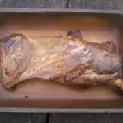 A tasty smoked lamb shoulder
