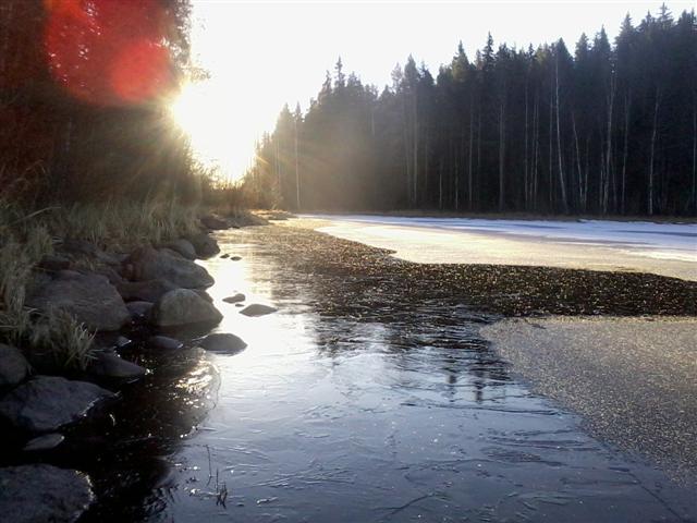 early morning by the lakeside