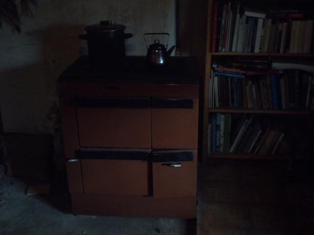 Wood-burning stove installed.