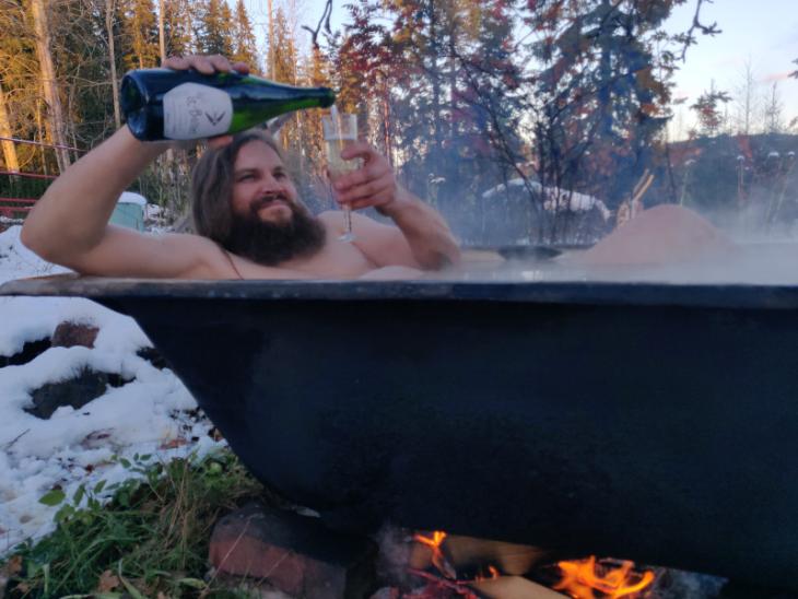 A bottle of champagne